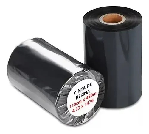 Dispositivo ZEBRA CINTA DE RESINA, 110 MM X 450 M, NEGRO